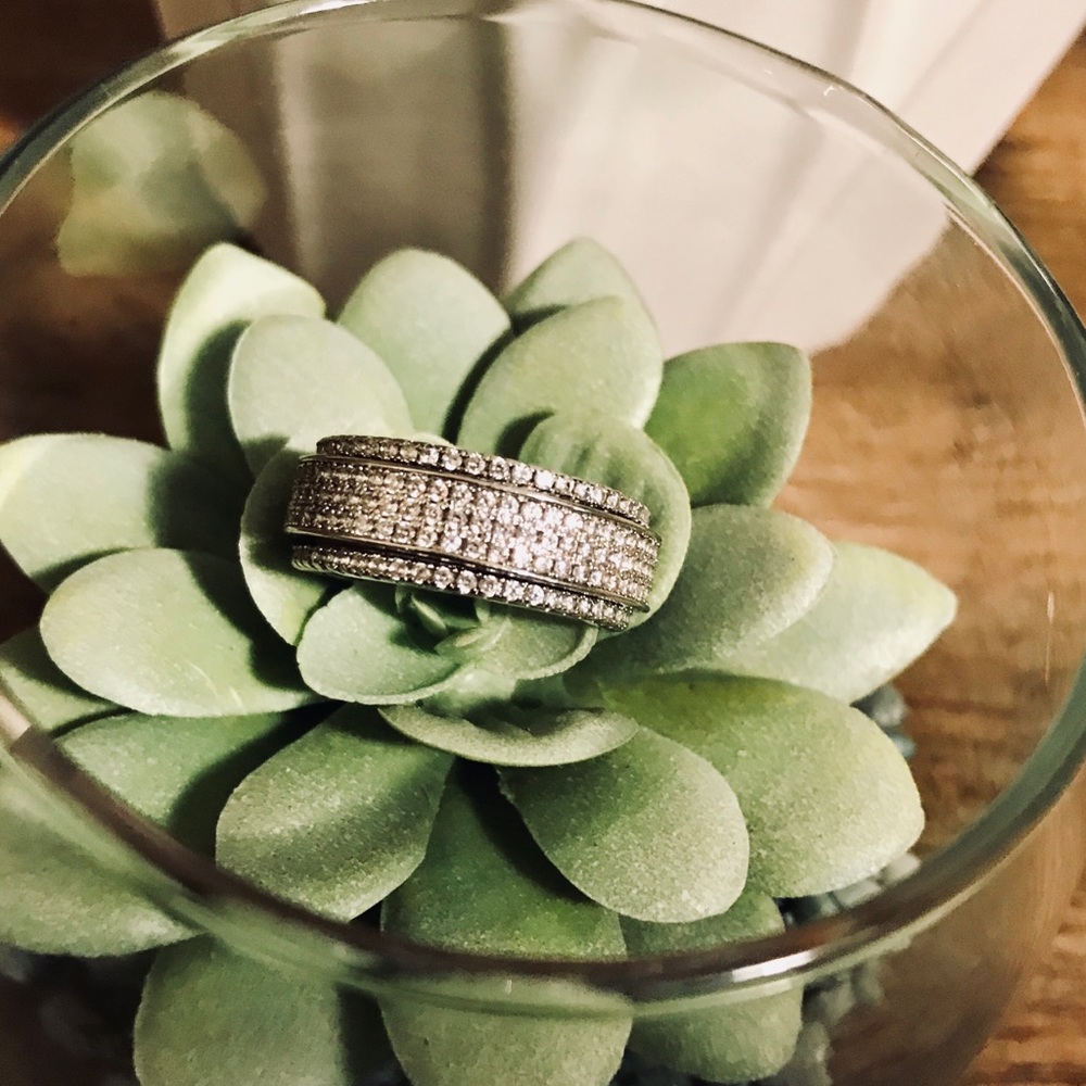 Crystal Rotating Band Cocktail Ring